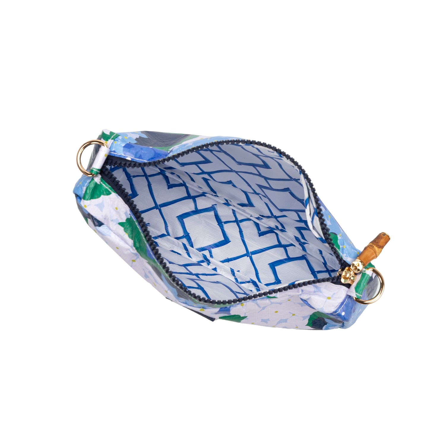 Bourbon and Bamboo Blue Bamboo Interior Lining Crossbody Bag With Removable Strap Women's Bags and Accessories