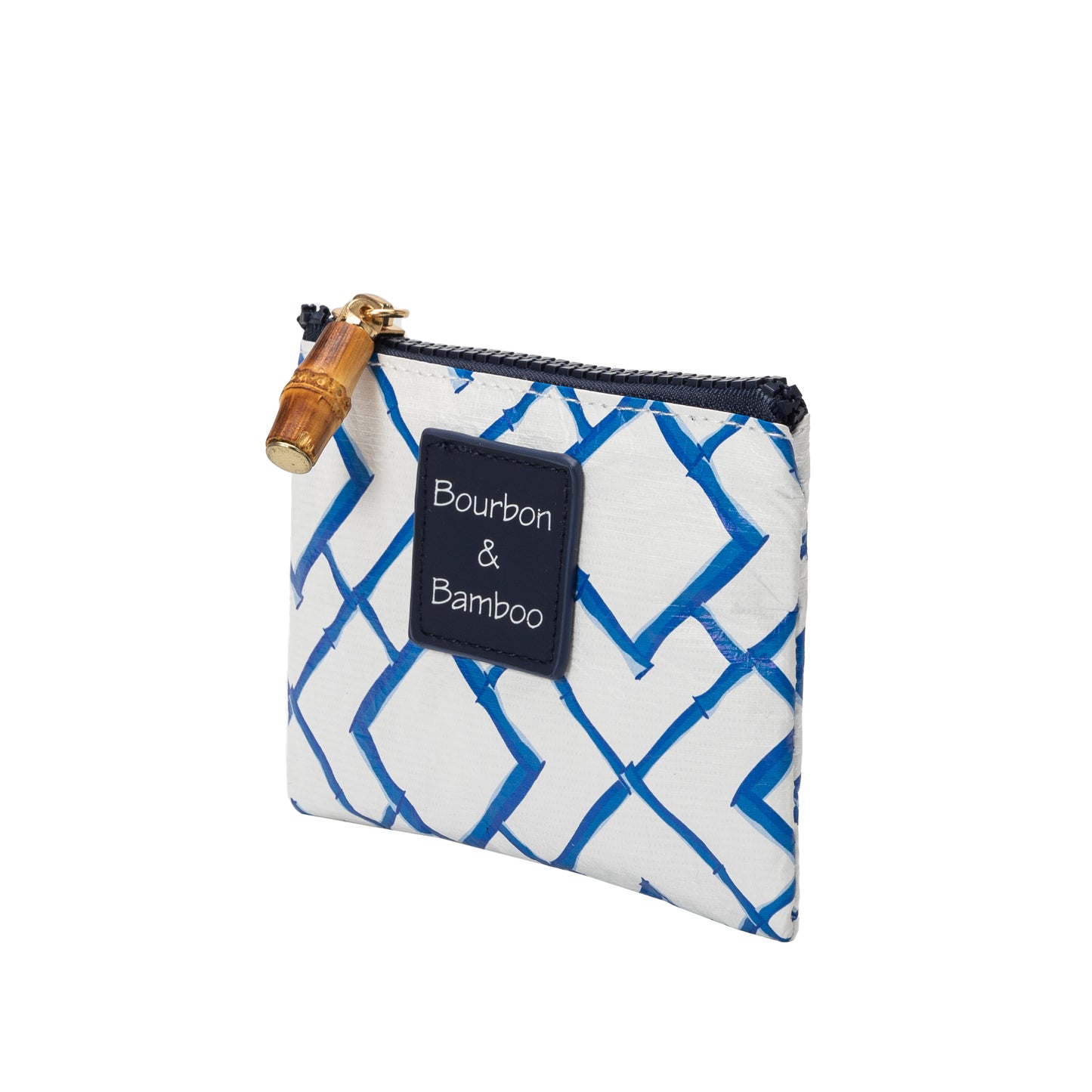 Bourbon and Bamboo Blue Bamboo Coin Pouch Credit Card Pouch Women's Bags and Accessories