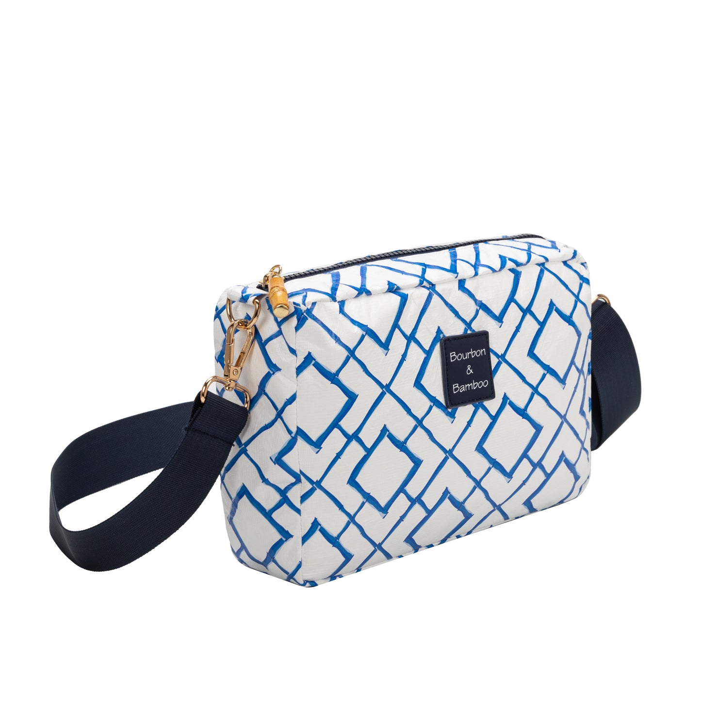 Bourbon and Bamboo Blue Bamboo Crossbody Bag With Removable Strap Women's Bags and Accessories