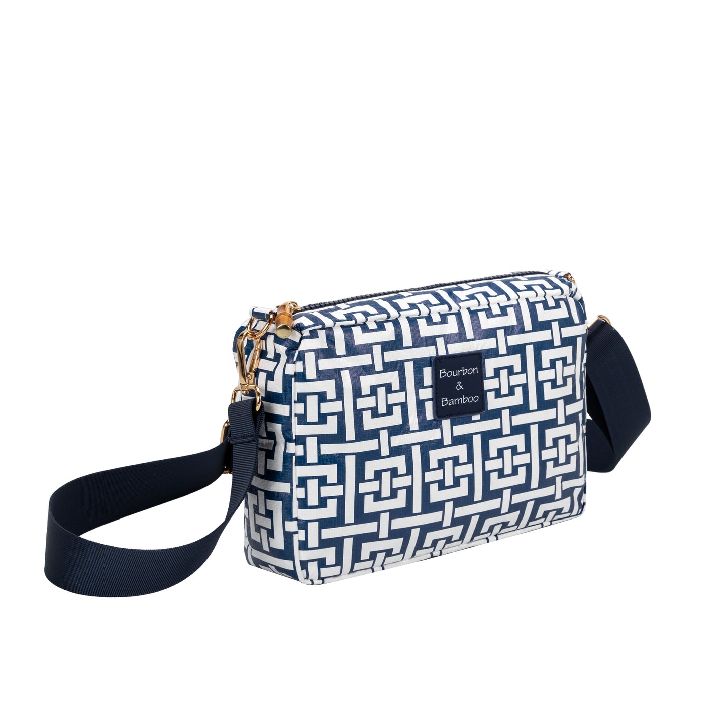 Bourbon and Bamboo Navy Buckle Crossbody Bag With Removable Strap Women's Bags and Accessories